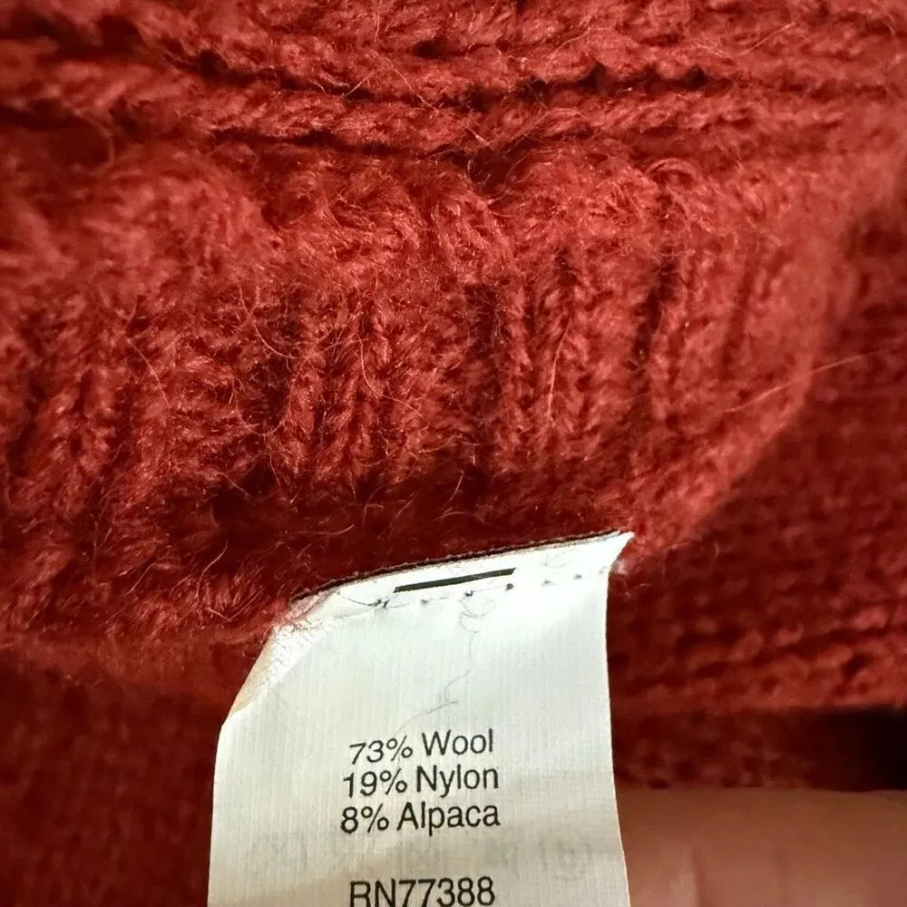 Madewell Firelight Cable Knit Pullover Sweater in a wool and alpaca blend size M